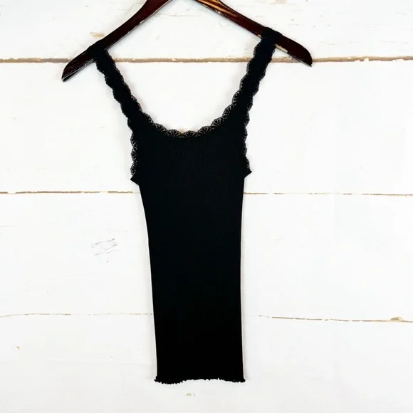 Eileen Fisher | 100% Silk Tank w Lace Edge, M - Picture 6 of 8